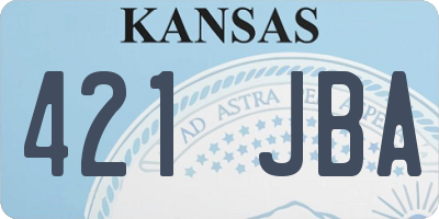 KS license plate 421JBA