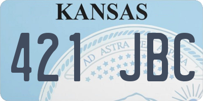 KS license plate 421JBC