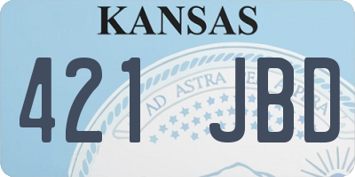 KS license plate 421JBD