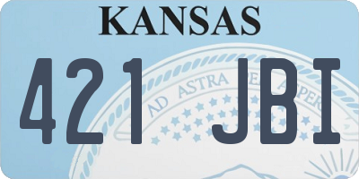 KS license plate 421JBI