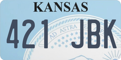 KS license plate 421JBK
