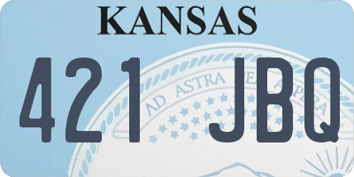 KS license plate 421JBQ