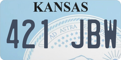 KS license plate 421JBW