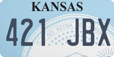 KS license plate 421JBX