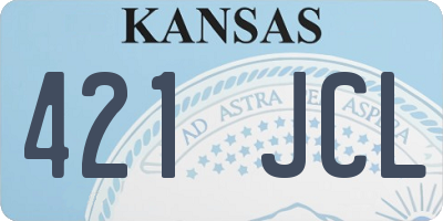 KS license plate 421JCL