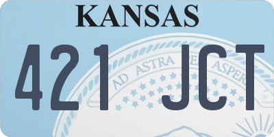 KS license plate 421JCT