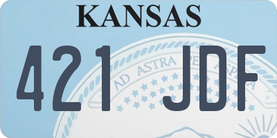 KS license plate 421JDF