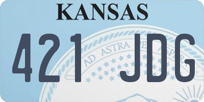 KS license plate 421JDG