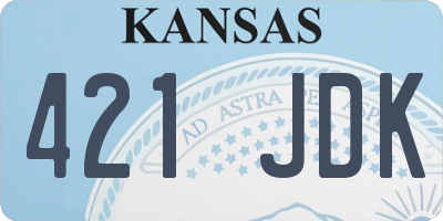 KS license plate 421JDK