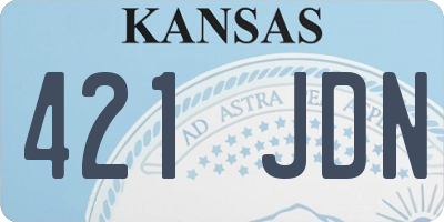 KS license plate 421JDN