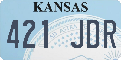 KS license plate 421JDR