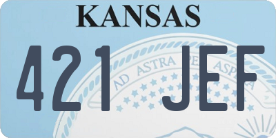 KS license plate 421JEF