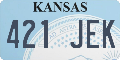 KS license plate 421JEK