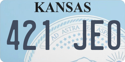 KS license plate 421JEO