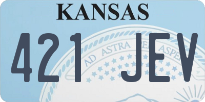 KS license plate 421JEV