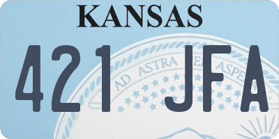 KS license plate 421JFA