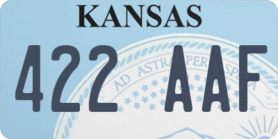 KS license plate 422AAF