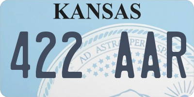 KS license plate 422AAR
