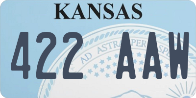 KS license plate 422AAW