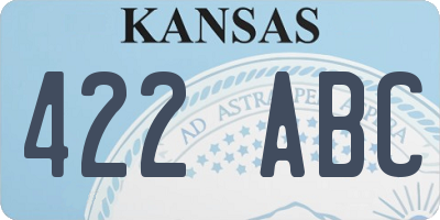 KS license plate 422ABC