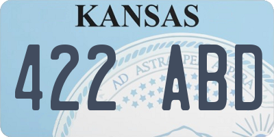 KS license plate 422ABD