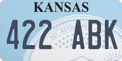 KS license plate 422ABK