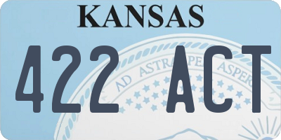 KS license plate 422ACT