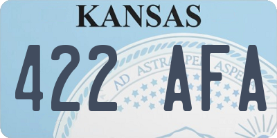 KS license plate 422AFA