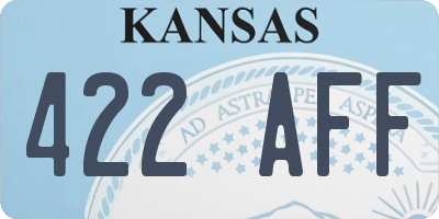 KS license plate 422AFF