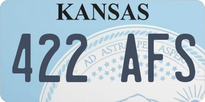 KS license plate 422AFS