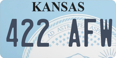 KS license plate 422AFW