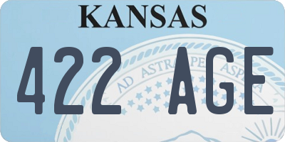 KS license plate 422AGE