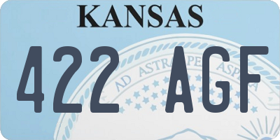 KS license plate 422AGF