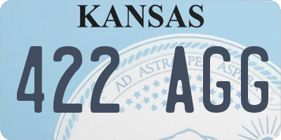 KS license plate 422AGG