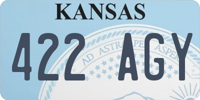 KS license plate 422AGY