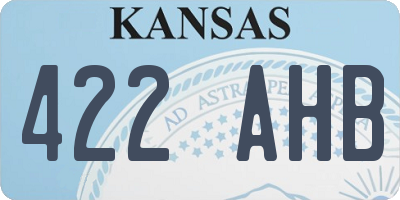 KS license plate 422AHB