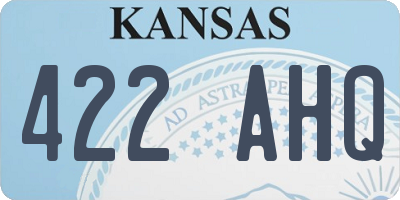 KS license plate 422AHQ