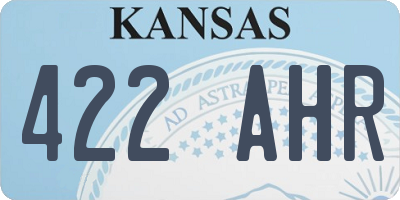 KS license plate 422AHR