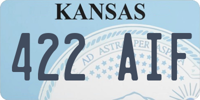 KS license plate 422AIF