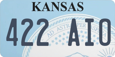 KS license plate 422AIO