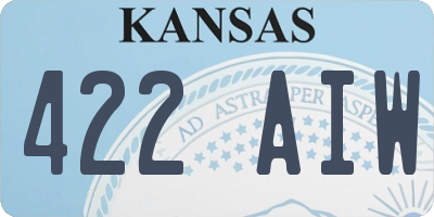 KS license plate 422AIW