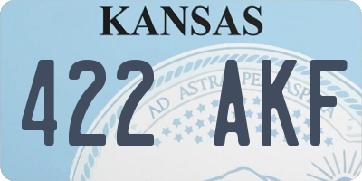 KS license plate 422AKF