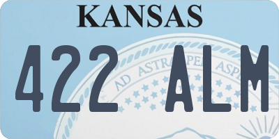 KS license plate 422ALM
