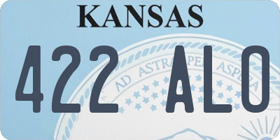 KS license plate 422ALO