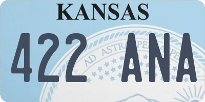 KS license plate 422ANA