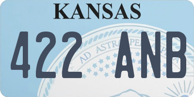 KS license plate 422ANB