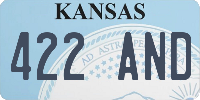 KS license plate 422AND