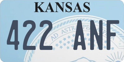 KS license plate 422ANF