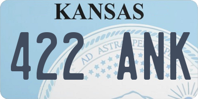 KS license plate 422ANK