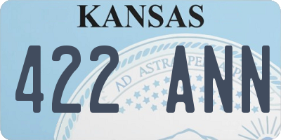 KS license plate 422ANN